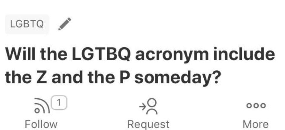 monochrome - Lgbtq Will the Lgtbq acronym include the Z and the P someday? 1 Request 000 More